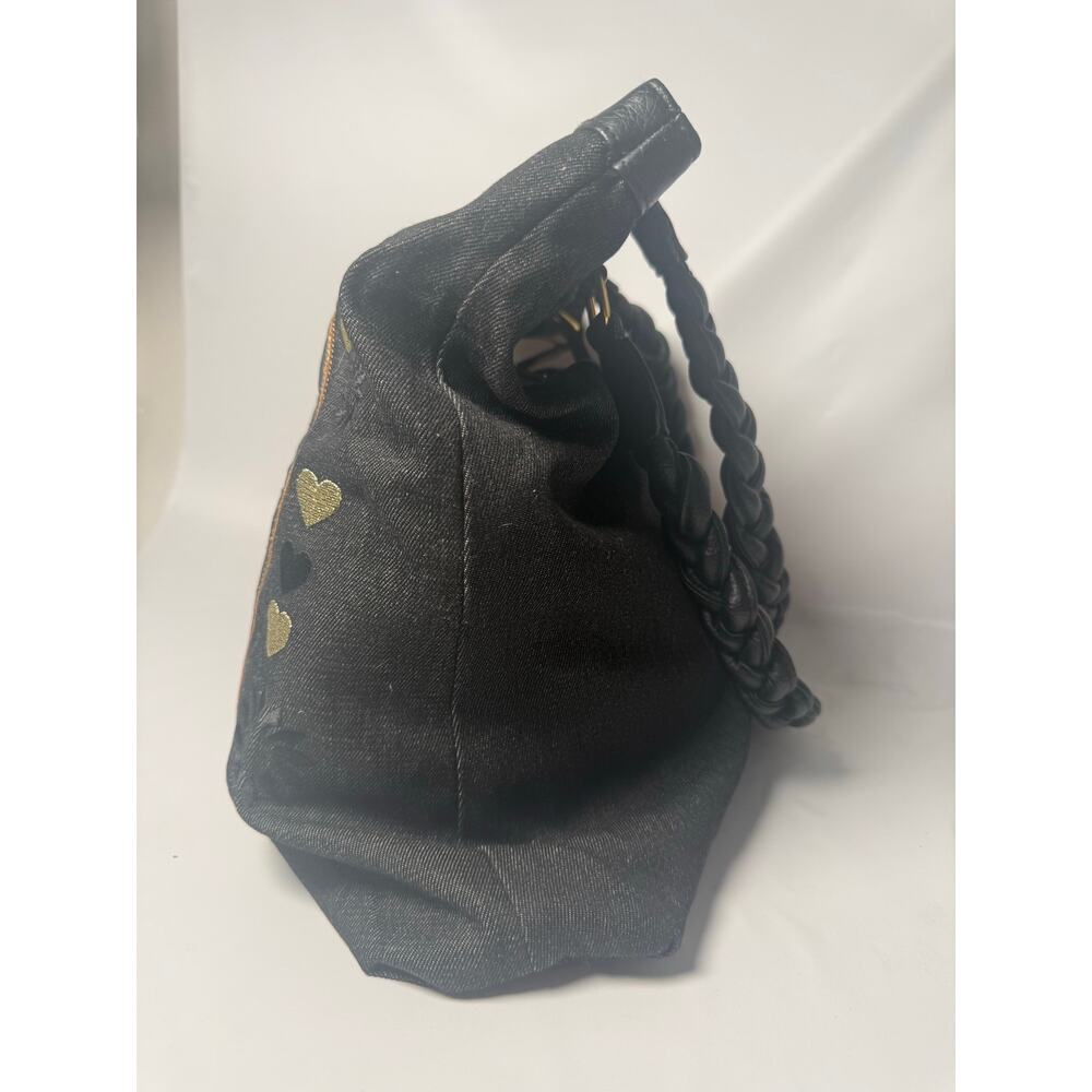 Loungefly Sugar Skull Tote Bag Black Gold Floral Braided Handle Gothic Purse - Picture 5 of 13